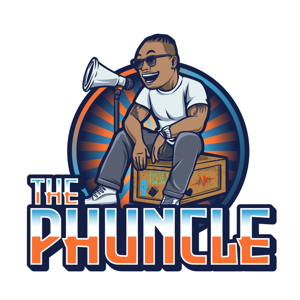 The PHuncle character speaking from a soapbox